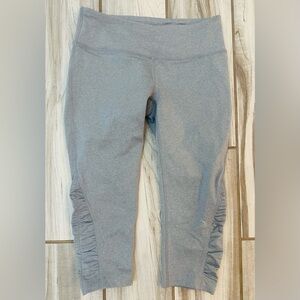 MPG, Heathered Gray, cropped ruched leggings, XSmall